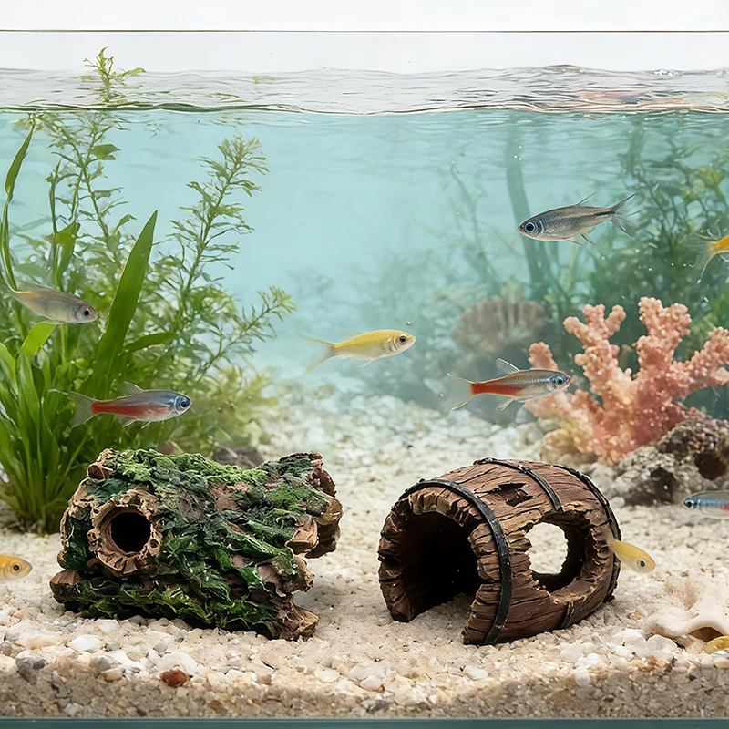 Aquarium Plant Substrate - 3 peças de decoração em resina