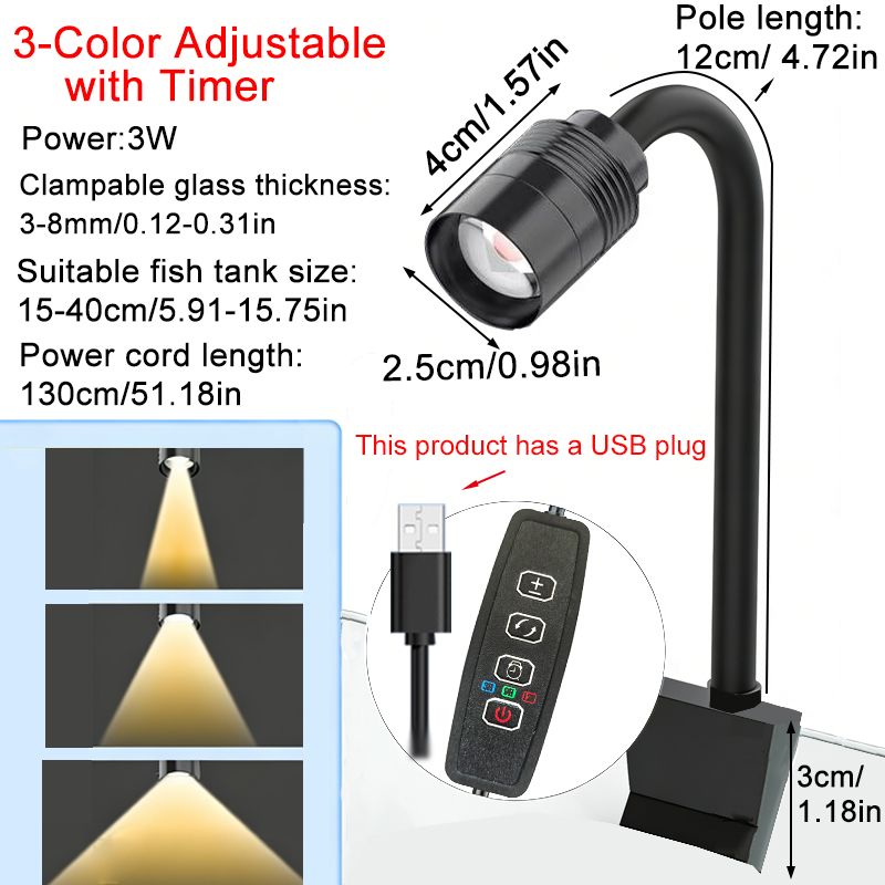 Lâmpada LED USB 3W para Aquári - Aquarium Plant Light avaliação e preço